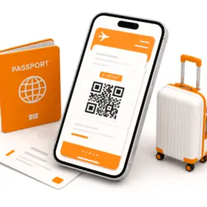 Dummy Ticket with E-ticket Number illustration displayed on a smartphone